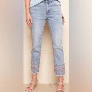 Charlie B  embroidery cuff jeans size 14